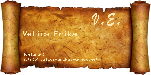 Velics Erika névjegykártya